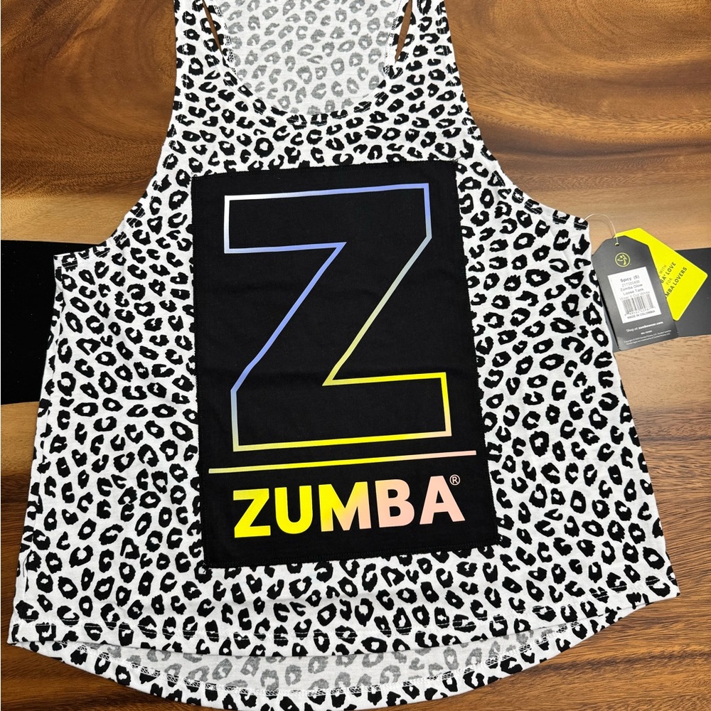 Zumba Fitness Black and White Leopard Tank Top